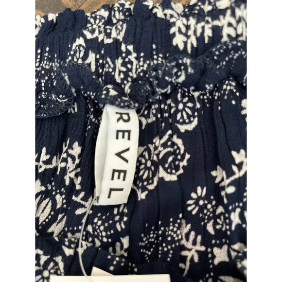 NWT Revel Navy White Cottage Core Boho Granny Hippie Western Women Medium Skirt - Picture 2 of 12